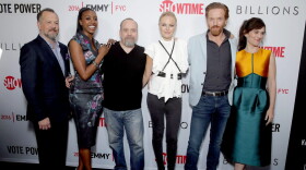 David Costabile, Condola Rashad, Paul Giamatti, Malin Akerman, Damian Lewis and Maggie Siff seen at Showtime "Billions" ATAS FYC at WGA on Tuesday, April 26, 2016, in Los Angeles. (Eric Charbonneau/Invision for Showtime/AP Images)