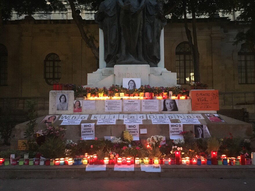 On the 16th of every month, supporters of Daphne Caruana Galizia mark the day she was killed in a car bombing with a vigil across from the courthouse in Valletta.