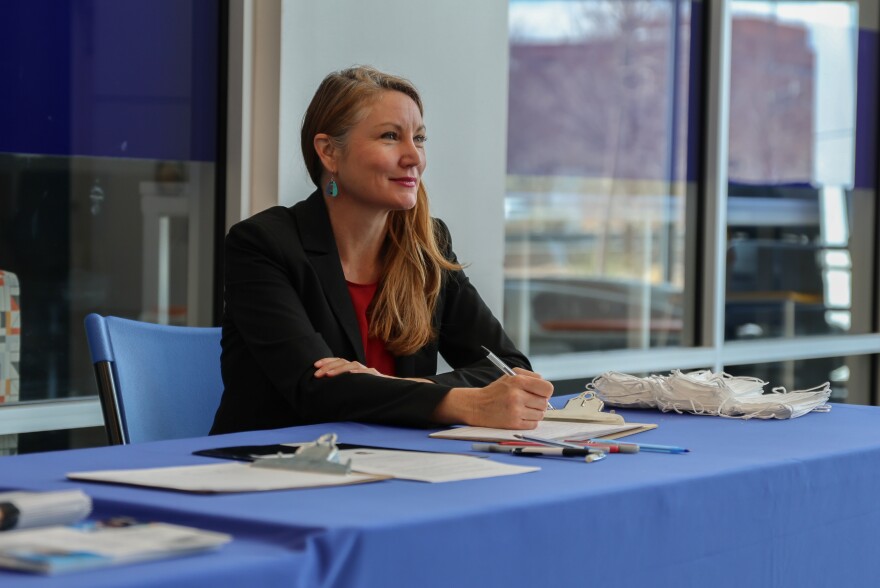 Representative Melanie Stansbury at Saturday's Veterans Resource Fair
