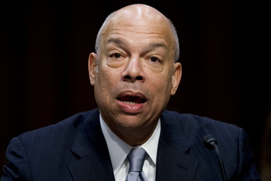 Former Homeland Security Secretary Jeh Johnson testifies at a Senate Intelligence Committee hearing on election security on Capitol Hill in Washington, Wednesday, March 21, 2018.