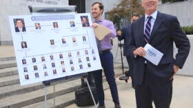 Republican candidate for Attorney General John Cahill, outside the Robert Abrams Building for Law and Justice in Albany