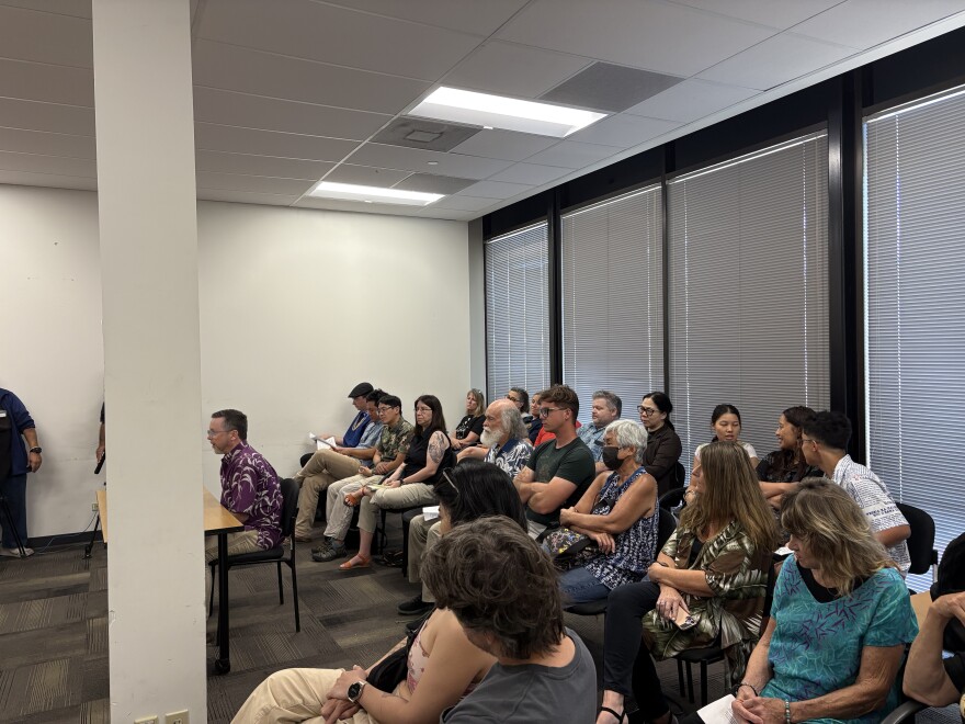 Residents testified at Kapālama Hale during a hearing about public spay and neuter programs.