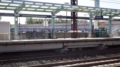 Construction on The Crossings at Fairfield Metro can be seen from the train platform.