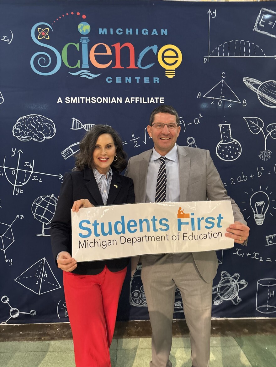 Governor Gretchen Whitmer and State Superintendent Glenn Maleyko, who started his job a week prior, spoke at a state literacy summit on December 15, 2025.