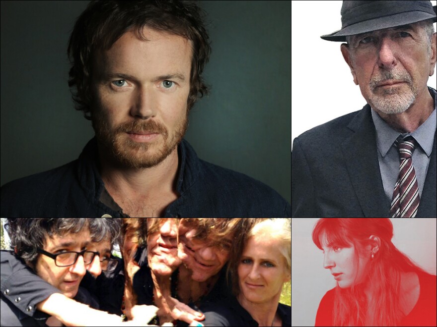 Clockwise from upper left: Damien Rice, Leonard Cohen, Caroline Rose, Medicine