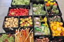 Baskets of fruits and vegetables at the Mid Coast Hunger Prevention Program.