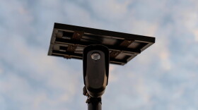 A Flock Safety license plate reader is seen along a public road, Thursday, Oct. 16, 2025, in Houston.