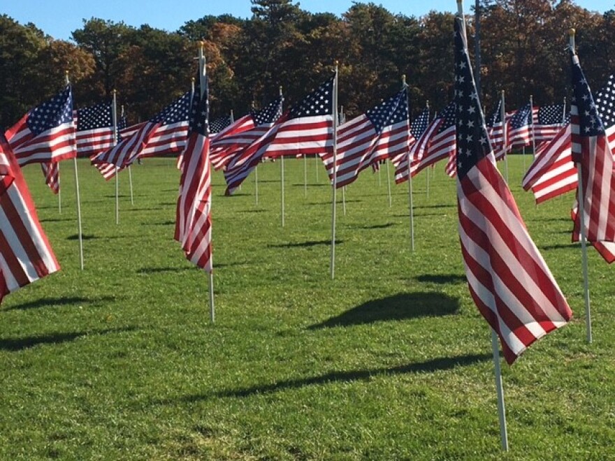 Some of the 400 flags at Johnny Kelley Park in South Dennis.