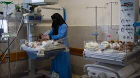 A nurse prepares premature babies for transport to Egypt after they were evacuated from Shifa Hospital in Gaza City to a hospital in Rafah, Gaza Strip, Monday, Nov. 20, 2023. (Fatima Shbair/AP)