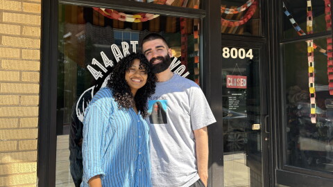 Julianna Jackson (pictured left) and Nate Carpenter (pictured right) own 414 Art Revival, a secondhand art supply store and community space in West Allis.