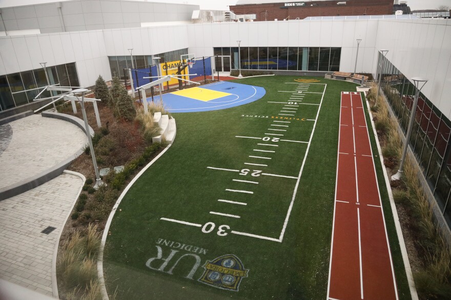 The outdoor Fitness Science field at the UR Medicine Orthopaedics & Physical Performance Center at Henrietta. (photo by Max Schulte)