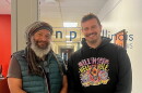 Jeff Williams (left), and Filmmaker Matt Brookens (right) at the NPR Illinois studios.