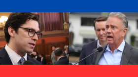 Conn. State Senator Ryan Fazio (R) and Conn. Governor Ned Lamont (D).