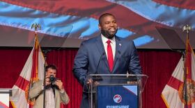 Florida Republican U.S. House member and gubernatorial candidate Byron Donalds addressing the Sunshine State Showdown in Davie on June 27, 2026.