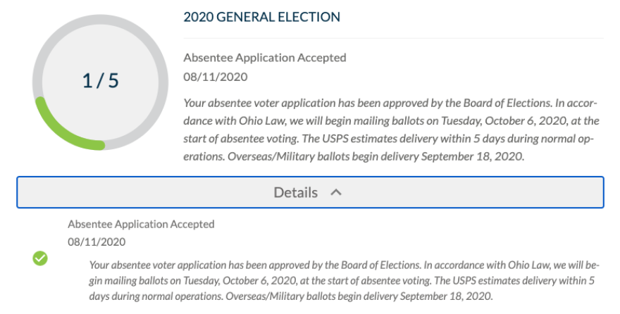 Each county in Ohio offers a way to track the status of your absentee ballot.