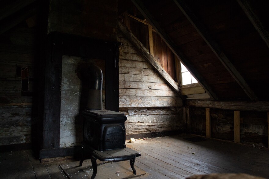 One of the home's two upstairs bedrooms.