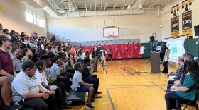  369th veteran Ronald Wilson spoke to youngsters about Sgt. Henry Johnson's life in Albany and his heroism.