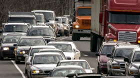 Evening rush hour traffic stalled after a truck accident north bound on I-95 in Fairfield, Conn., March 26, 2004.