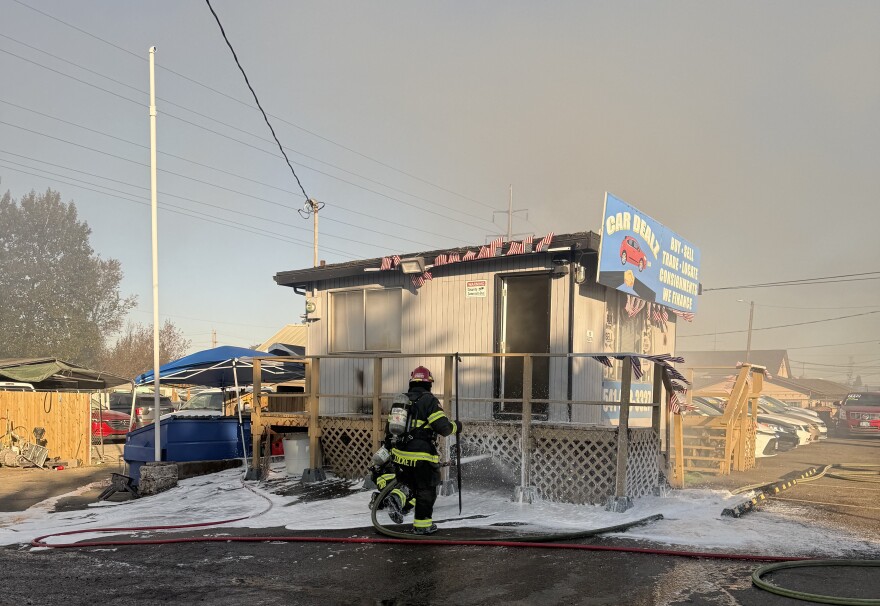 Fire destroyed a vacant West Eugene home and damaged three businesses on Sunday, Aug. 8, 2026.