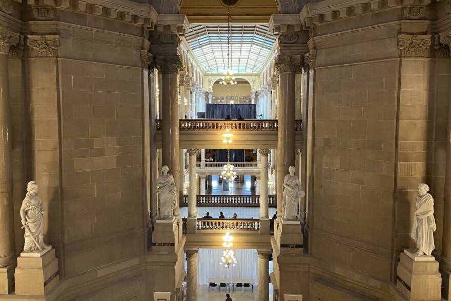 The interior of the Indiana Statehouse.
