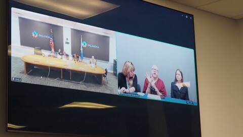 Carlos Cuesta-Rodriguez is sworn into his clemency hearing through a video call from Oklahoma State Penitentiary on July 14, 2026 in Oklahoma City.