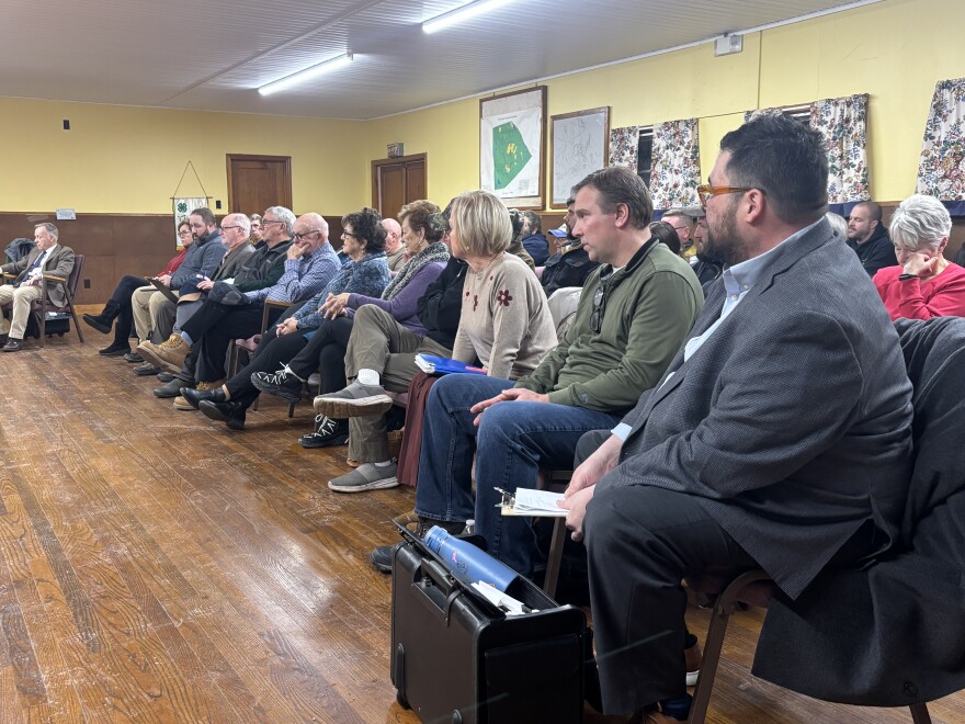 Residents sit at the fifth hearing session for a YMCA project in Cherry Ridge Township. The Wayne County Commissioners shelved plans for an Agricultural Innovation Center at the same location earlier this month.