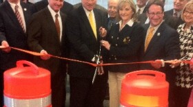 Governor Fallin Cuts the re-dedication ribbon.