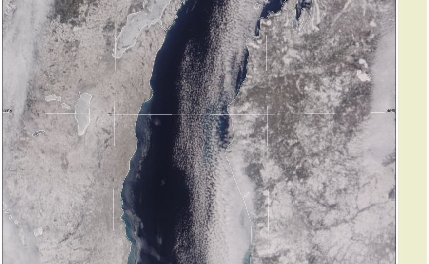 Satellite images of each of the Great Lakes.