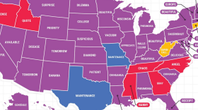 Google published a map of most-searched-for spellings, by state.