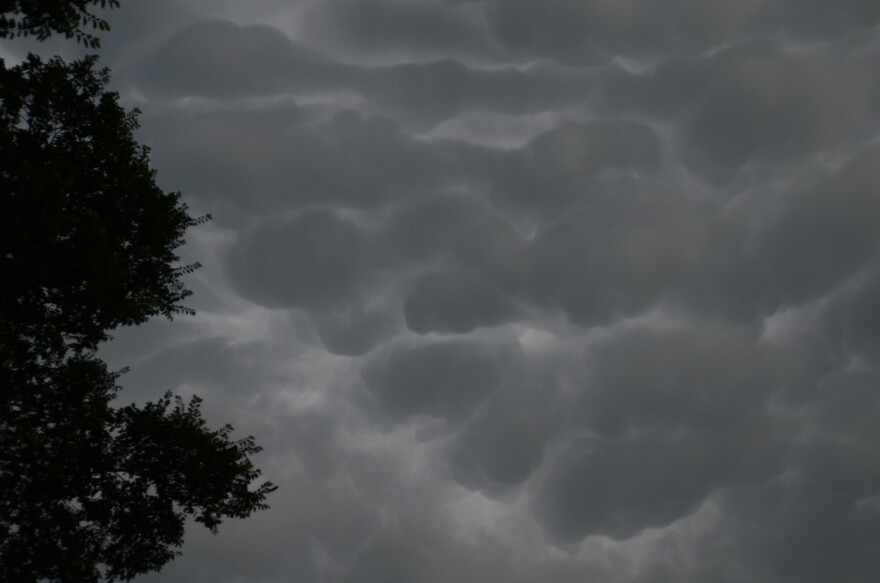 Clouds form before thunderstorms in Dallas.