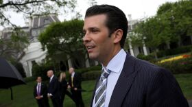 Donald Trump Jr. talks with reporters during the 139th Easter Egg Roll on the South Lawn of the White House April 17, 2017 in Washington. (Win McNamee/Getty Images)