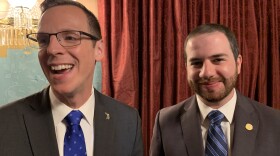 : Democratic Representative Jon Hoadley (left) and Democratic Senator Jeremy Moss (right) are bill sponsors. Photo by Chenya Roth, Michigan Public Radio Network