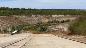 A view of Falcon Dam downstream from Falcon International Reservoir in February. Falcon Reservoir is currently at about 8.8% full.