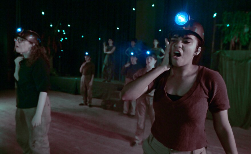 Jasera Shaw plays a miner in the ensemble of 'Hadestown.'