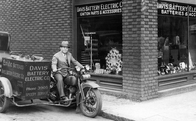 One of the Davis brothers who operated the Davis Battery Electric company in Greenville, 1930.