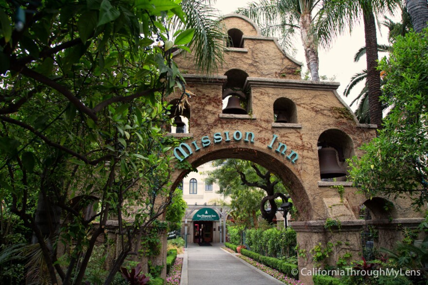Historic entrance to the Mission Inn in Riverside