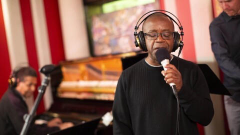 Kenny Washington in the KNKX studios.