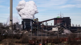 Steam rises from the Huettenwerk Krupp Mannesmann GmbH steel mill on March 5, 2018 in Duisburg, Germany. Tensions between President Trump and the European Union are rising after Trump announced he would respond to any EU tariffs on American goods with U.S. tariffs on European cars. Trump originally sought tariffs on imports of steel and aluminum, to which EU officials said they would respond with tariffs on U.S. jeans, motorcycles and bourbon. The European Union and Canada are the two biggest exporters of steel to the United States. (Lukas Schulze/Getty Images)