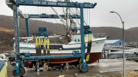 The new lift is a 2021 Marine Travelift and cost $1.1 million. It has a 150-metric ton capacity — about a 10% increase over the old lift.