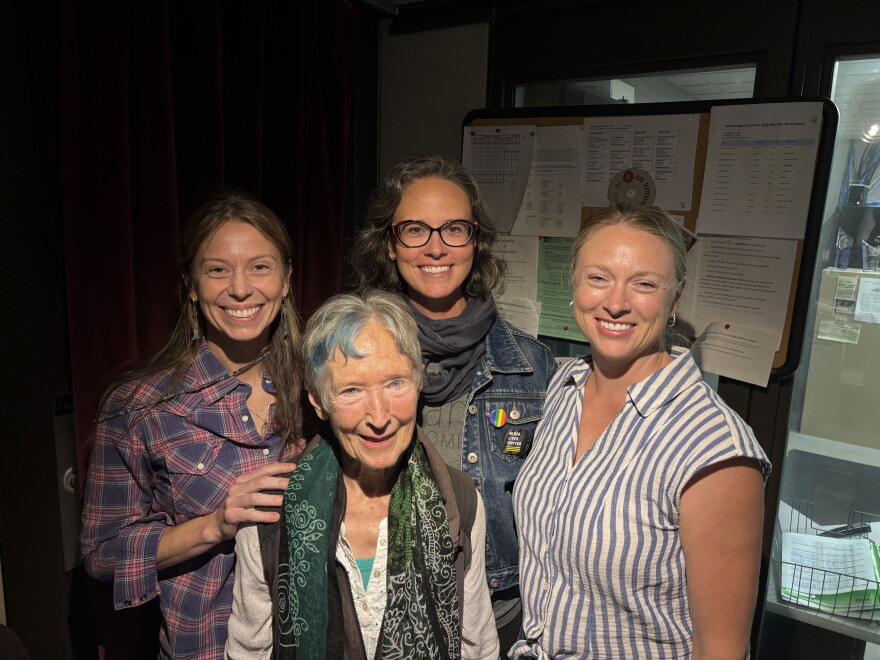 Tara Middleton, Maggie Barch, and Marissa Marquardson of TaMaMa Dance Company (back row), and Maria Formolo (front) in Studio A