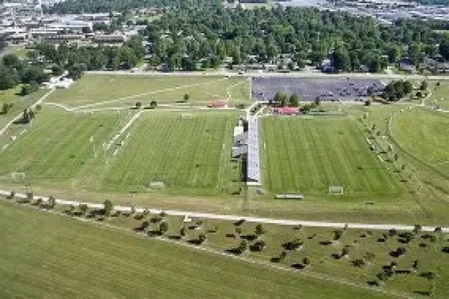 Overhead photo of the Lake Country Sports Complex off Pythian St.