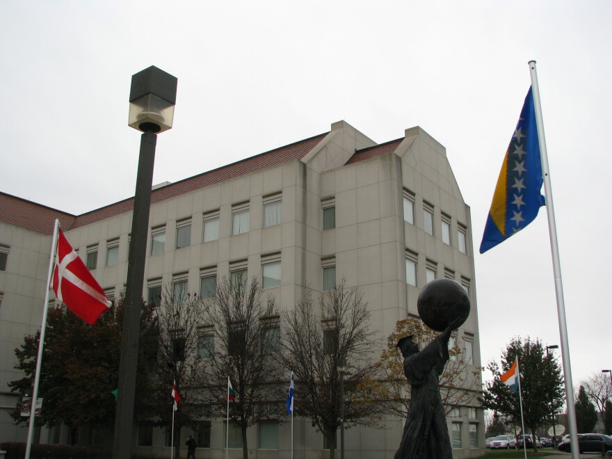 Flags at MSU (Credit: Michele Skalicky)