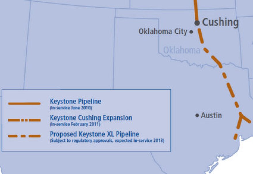 If completed, the Keystone XL pipeline will stretch from Canada down to the Gulf of Mexico.