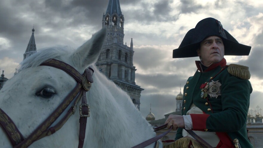 Film still of Joaquin Phoenix in Napoleon (2023).