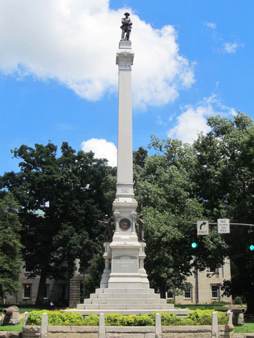 The 1895 Confederate Monument in Raleigh, North Carolina. One of the three statues at the Capitol the Gov. Cooper proposed to move.