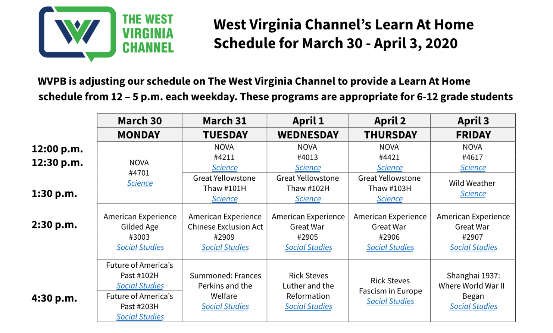 The West Virginia Channel Provides At-Home Learning for Students And Educators During Closures - West Virginia Public Broadcasting : West Virginia Public Broadcasting the-west-virginia-channel-provides-at-home-learning-for-students-and-educators-during-closures-west-virginia-public-broadcasting-west-virginia-public-broadcasting