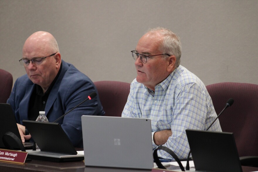 County Commissioner Tom Murtaugh discusses his support for a resolution removing Fairfield Township’s Trustee (WBAA News/Ben Thorp)