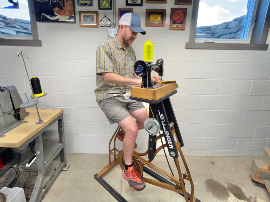 Ben Masters and his bike-powered sewing machine