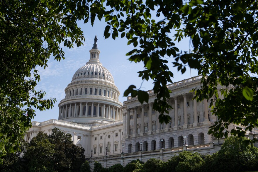 The exterior of the Capitol building. 