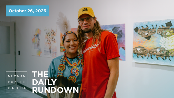 Fawn Douglas and A.B. Wilkinson inside the Wai Gallery, on Oct. 23, 2026, in the Las Vegas Arts District.
